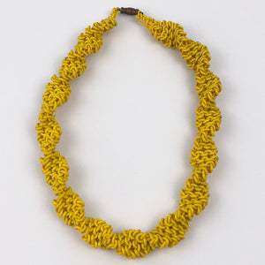 1940s 1950s Yellow Make Do and Mend Plastic Necklace