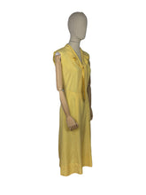 Load image into Gallery viewer, Original 1930&#39;s Lemon Yellow Silk Dress with Pretty Tie Neck - Bust 34 36 *
