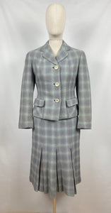 Original 1950s Marlbeck Tweed Suit in Purple and Green - Bust 35 36