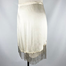 Load image into Gallery viewer, Original 1920&#39;s 1930&#39;s Silk Tap Pants with Beaded Fringe Detail in Silver - Waist 30 32 34
