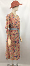 Load image into Gallery viewer, 1930s Rayon Floral Dress in Pastel Shades - Bust 36 38
