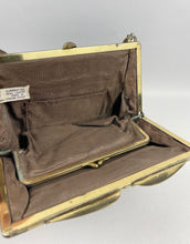 Load image into Gallery viewer, Wounded Original 1940&#39;s Brown Ostrich Leather Handbag
