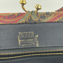 Load image into Gallery viewer, Original 1940&#39;s Fabric Bag in Red, Black, Gold and Teal by Ingber *
