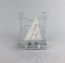 Load image into Gallery viewer, 1940s White and Blue Sailing Boat Brooch - Make Do and Mend
