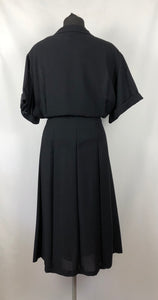 1940s Black Volup Day Dress Deadstock with Original Tag - Bust 50 52