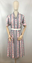 Load image into Gallery viewer, Original 1950s Black, White and Red Cherry Print Dress - Bust 36 38 40
